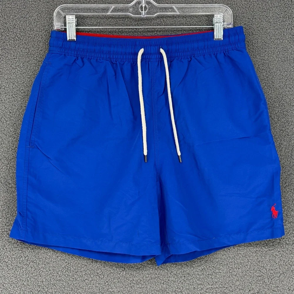 Polo Ralph Lauren Mens Royal Blue Swim Trunks Mesh Lined Shorts Medium